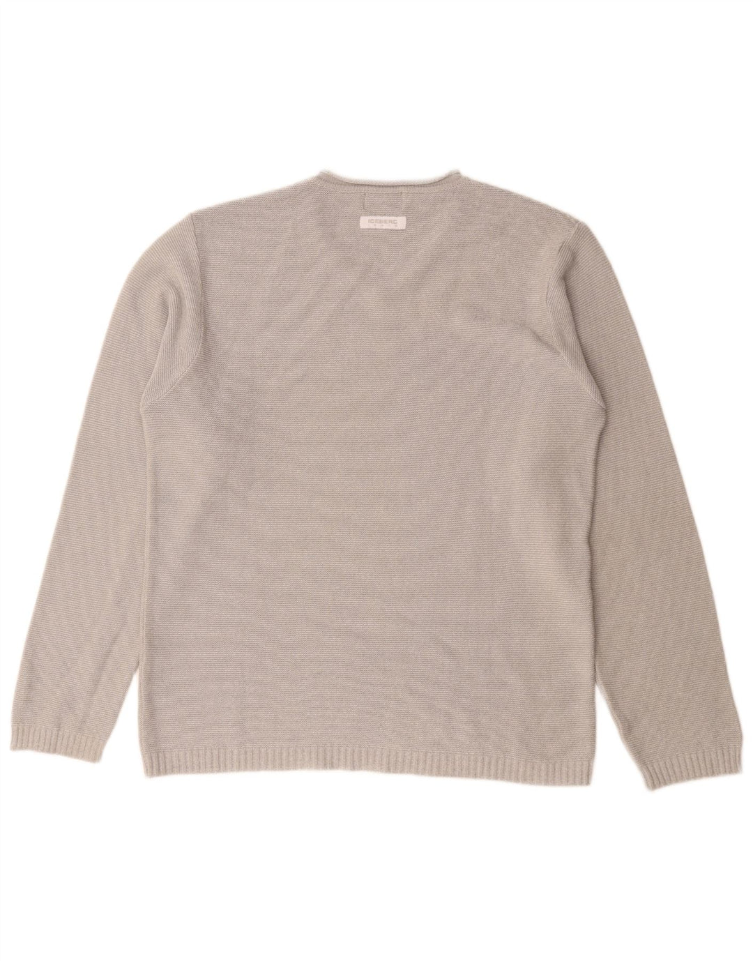 Maglione da uomo con scollo a V Iceberg in cotone grigio medio
