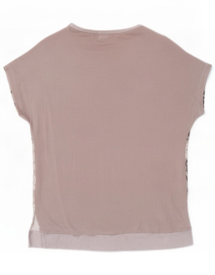 Laura Ashley camicetta da donna Top UK 8 piccolo poliestere floreale grigio