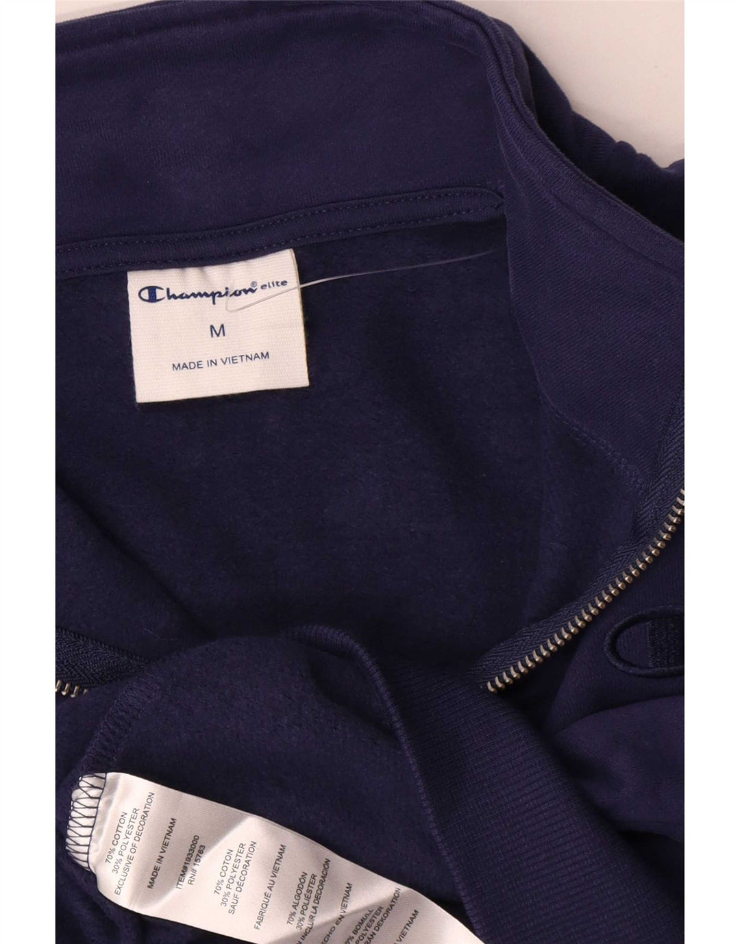 Felpa Champion da uomo con collo con zip, maglione medio, cotone blu navy