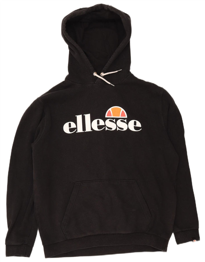 Maglione con cappuccio grafico da uomo ELLESSE XL in cotone nero