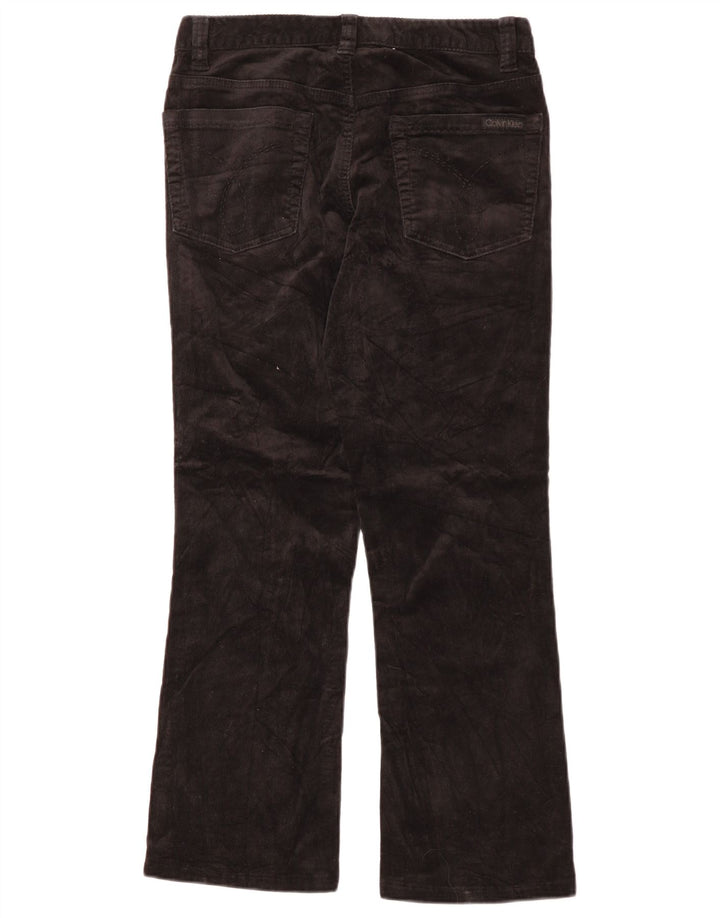 CALVIN KLEIN Pantaloni da donna in velluto a coste Bootcut US 6 Medium W30 L27 Nero