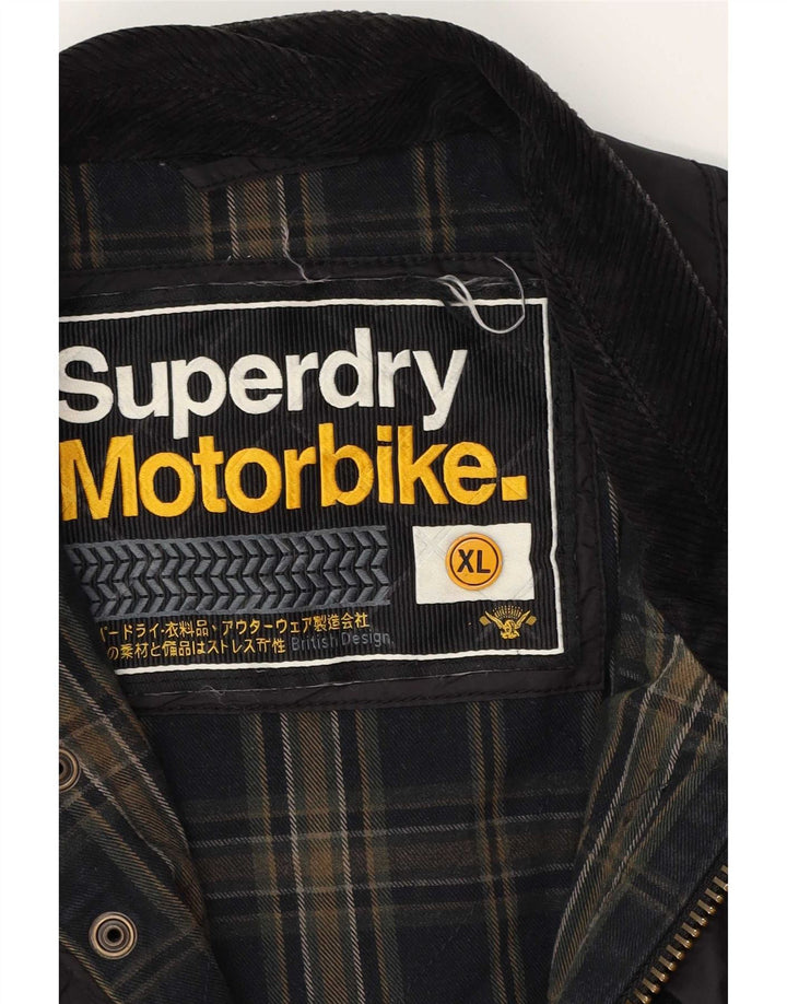 Giacca da corsa trapuntata da uomo Superdry UK 42 XL nylon nero