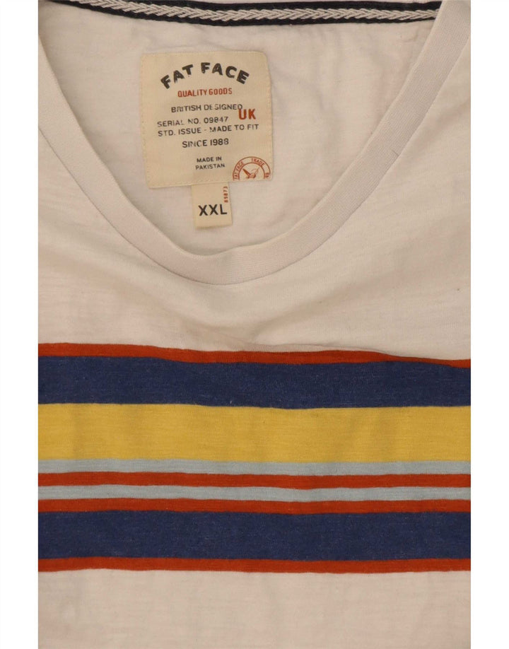 T-shirt da uomo Fat Face Top 2XL cotone color block bianco