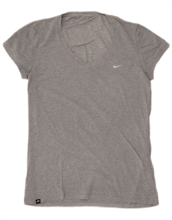 T-shirt da donna Nike Top UK 8 Small in cotone chiazzato grigio