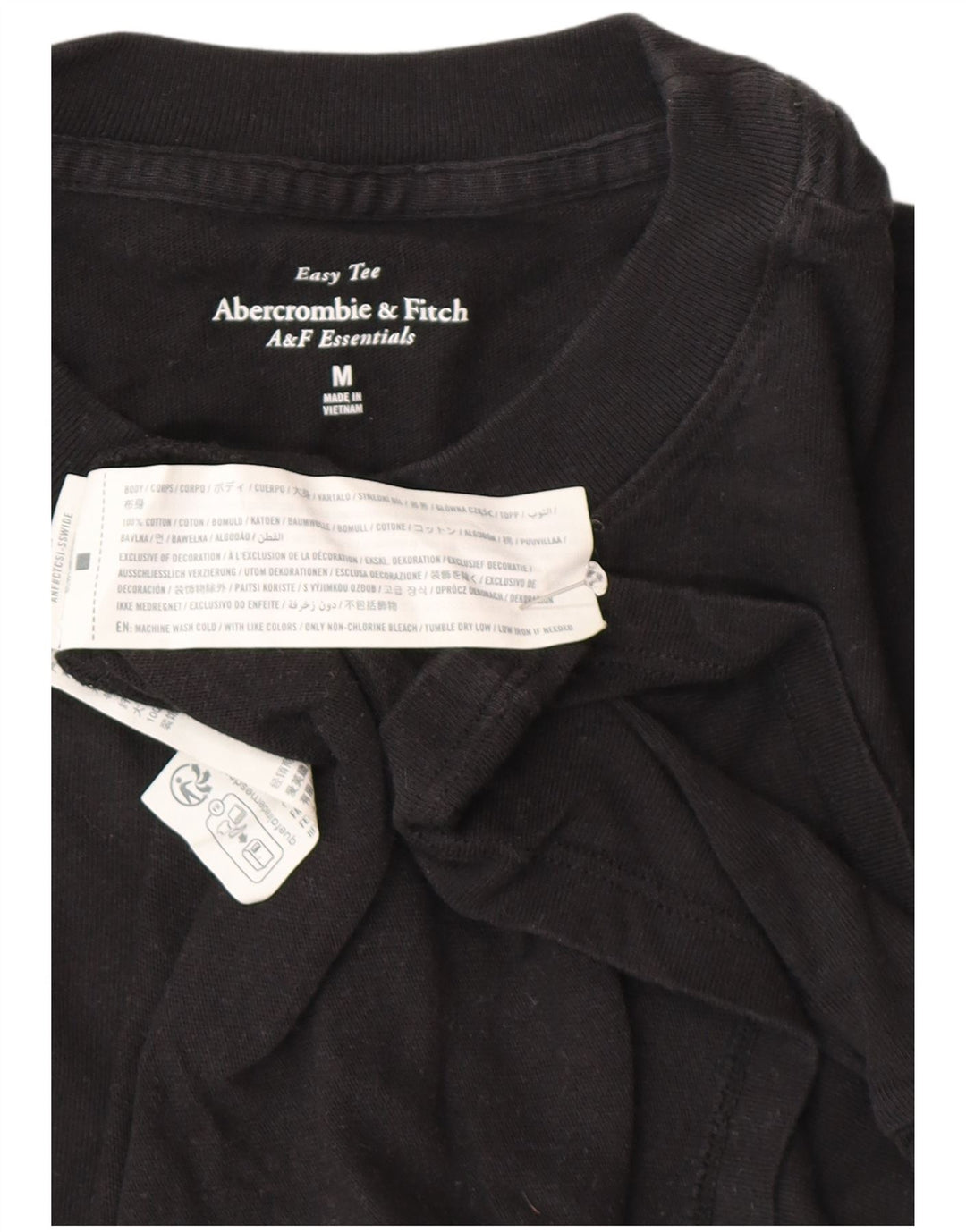 T-shirt da uomo Abercrombie & Fitch in cotone nero medio