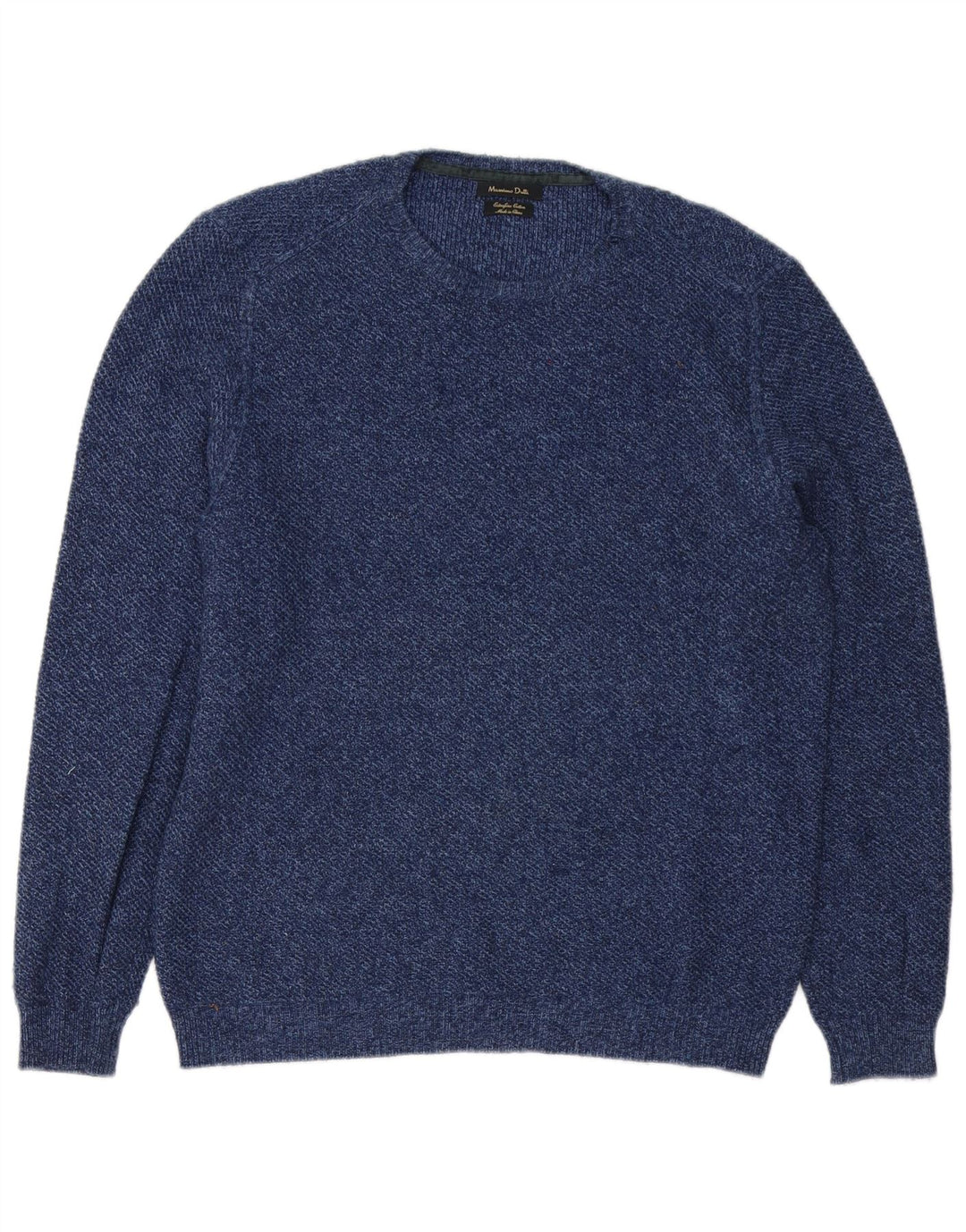 Maglione maglione girocollo da uomo Massimo Dutti in cotone blu navy medio