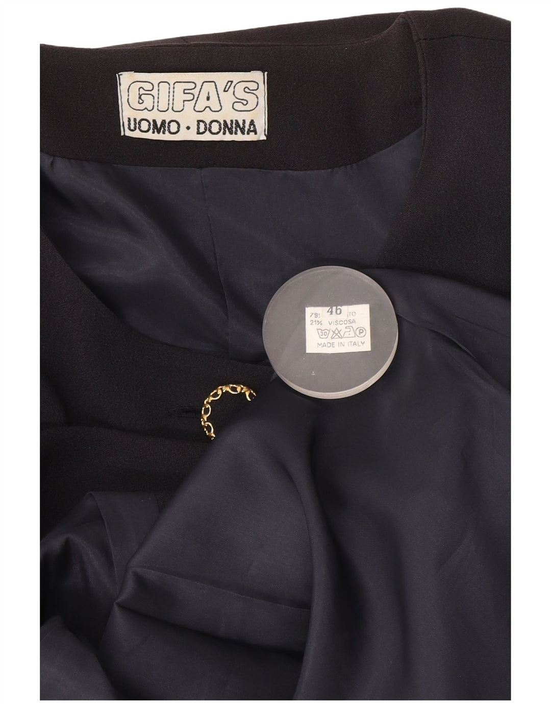 Giacca blazer vintage da donna a 5 bottoni lunga IT 46 grande blu navy