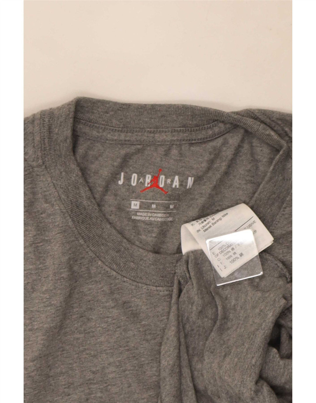 T-shirt grafica da uomo Jordan Top in cotone grigio medio