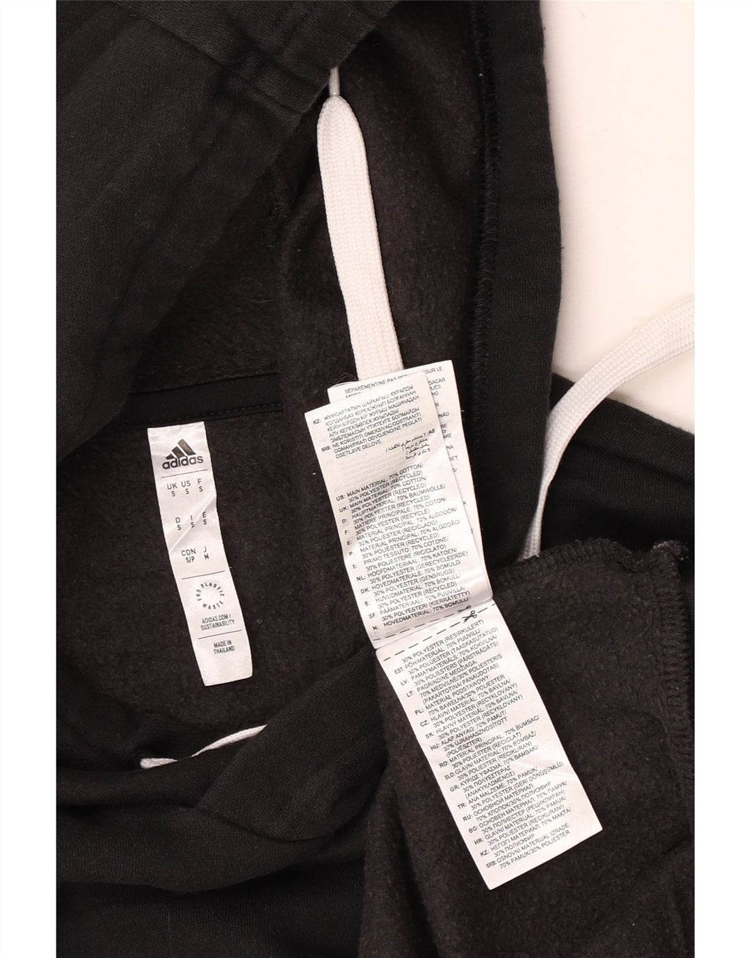 Felpa con cappuccio da uomo Adidas Small in cotone nero