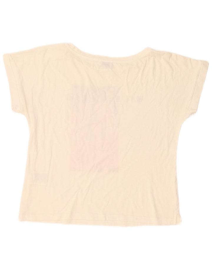 T-shirt grafica corta da donna Liu Jo Top UK 14 medio bianco sporco