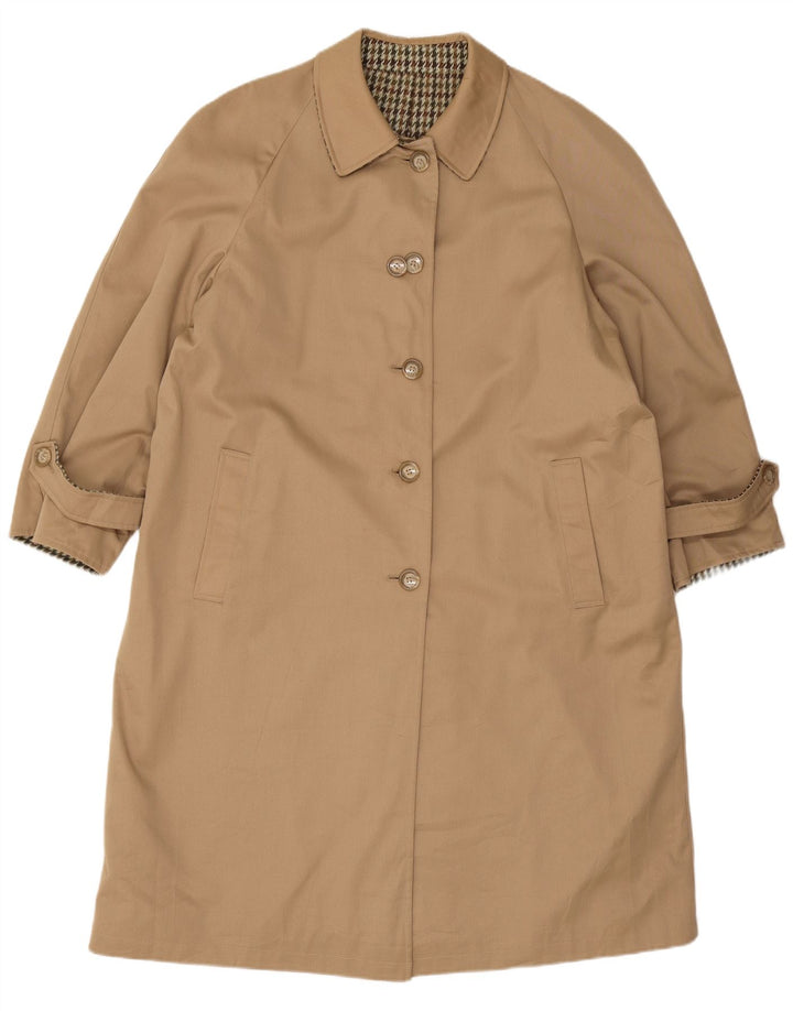 Soprabito reversibile oversize da donna vintage IT 47 XL pied de poule beige