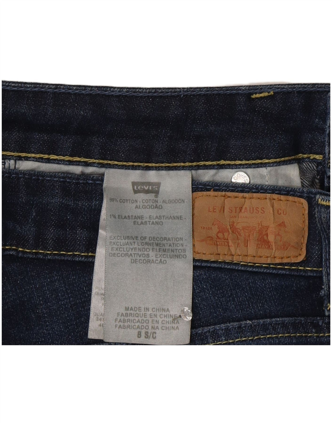 Jeans slim da donna Levi's US 8 medi W30 L29 cotone blu navy