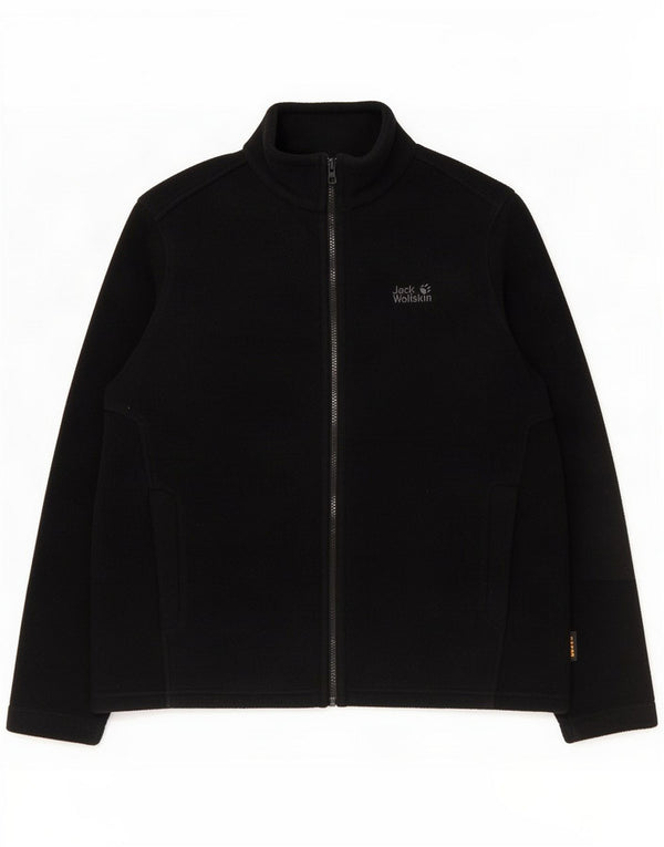 Jack Wolfskin Giacca in pile foderata da uomo UK 40/42 Large Nero Poliestere