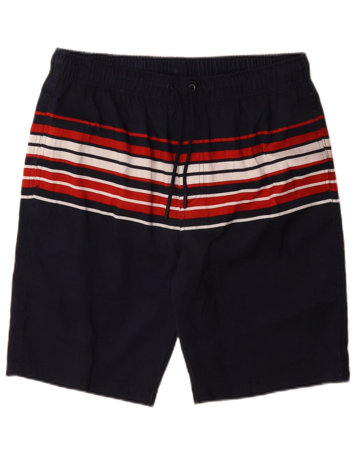 Pantaloncini da bagno da uomo Marks & Spencer medio poliestere a righe blu navy
