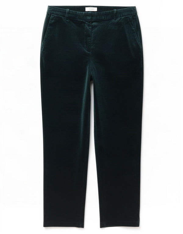 Pantaloni chino a vita alta da donna Marks & Spencer UK 18 XL W38 L30 Verde