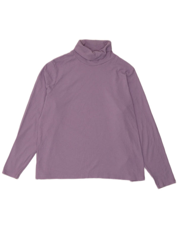 Marks & Spencer Top da donna con collo alto a maniche lunghe UK 20 2XL Cotone viola
