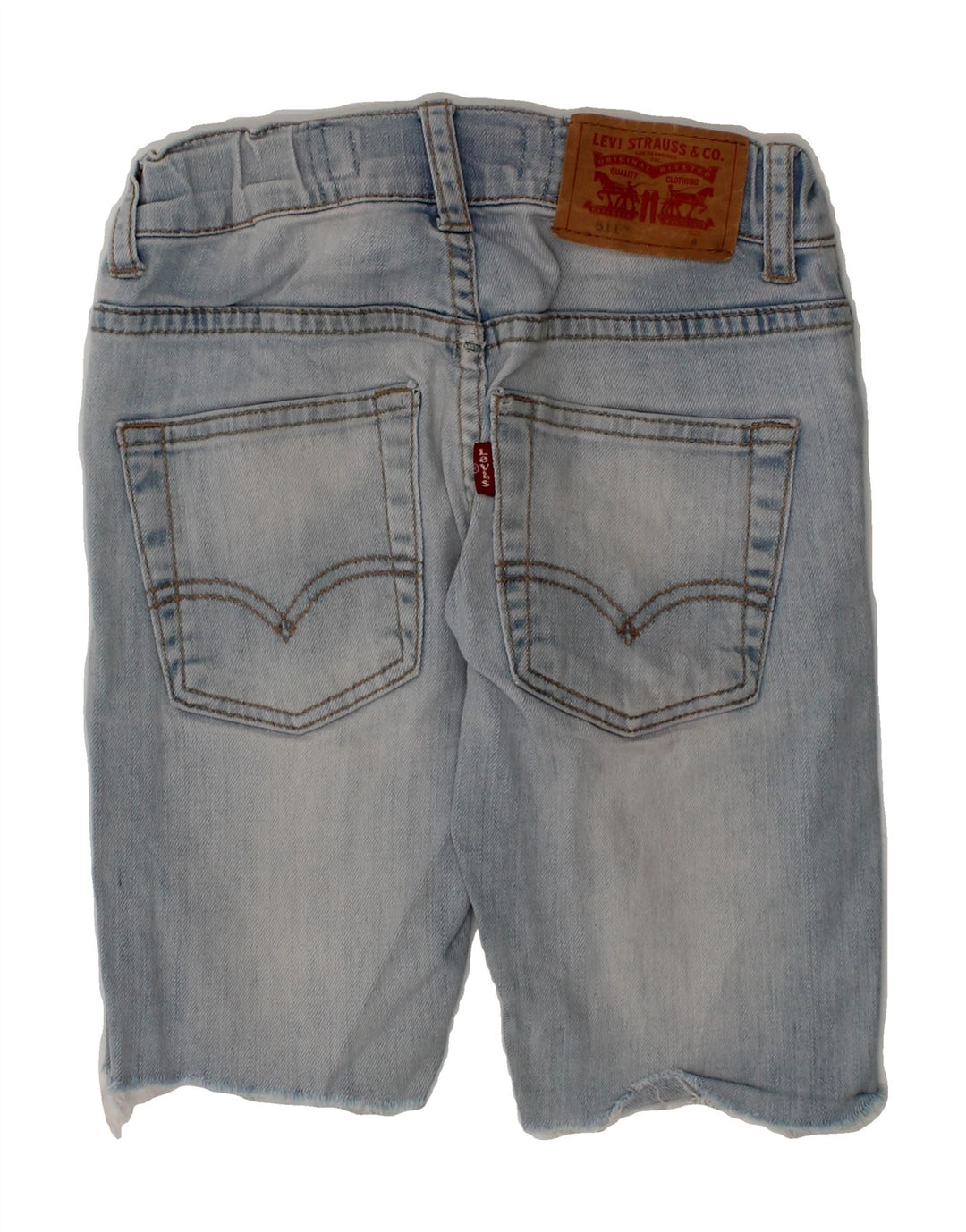 LEVI'S Boys 511 Slim Denim Shorts 5-6 Years W20 Blue Cotton Vintage Levi's and Second-Hand Levi's from Messina Hembry 