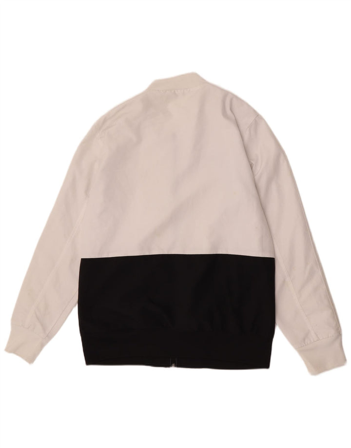 Giacca da ginnastica da uomo Adidas, giacca in poliestere color block bianco medio