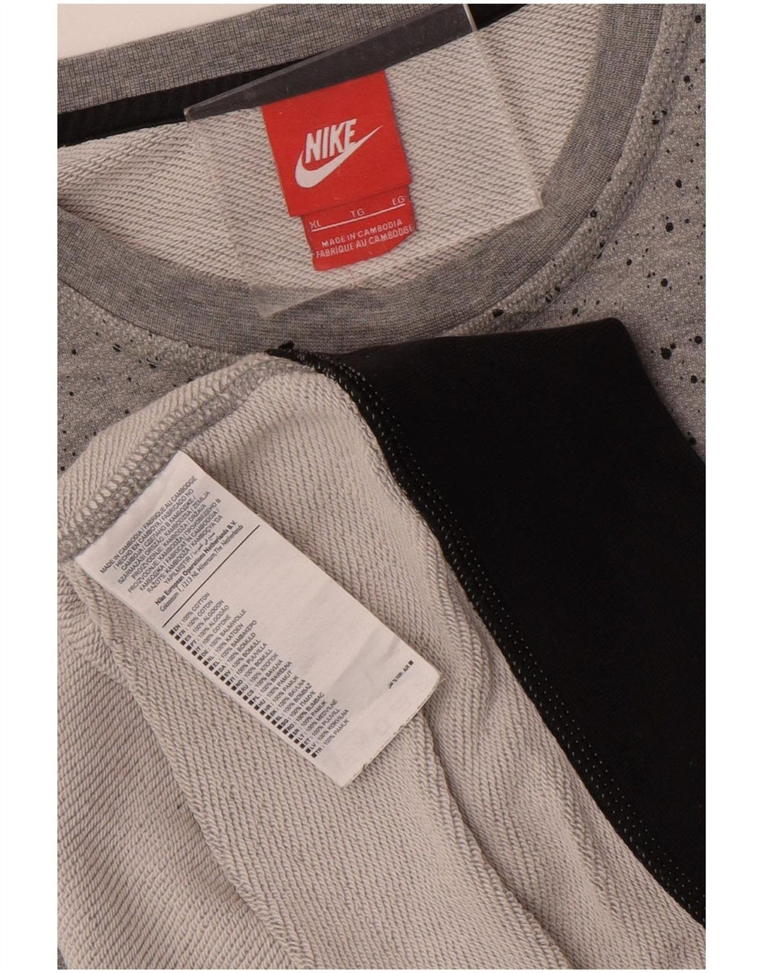 Felpa grafica da uomo Nike Felpa XL in cotone color block grigio