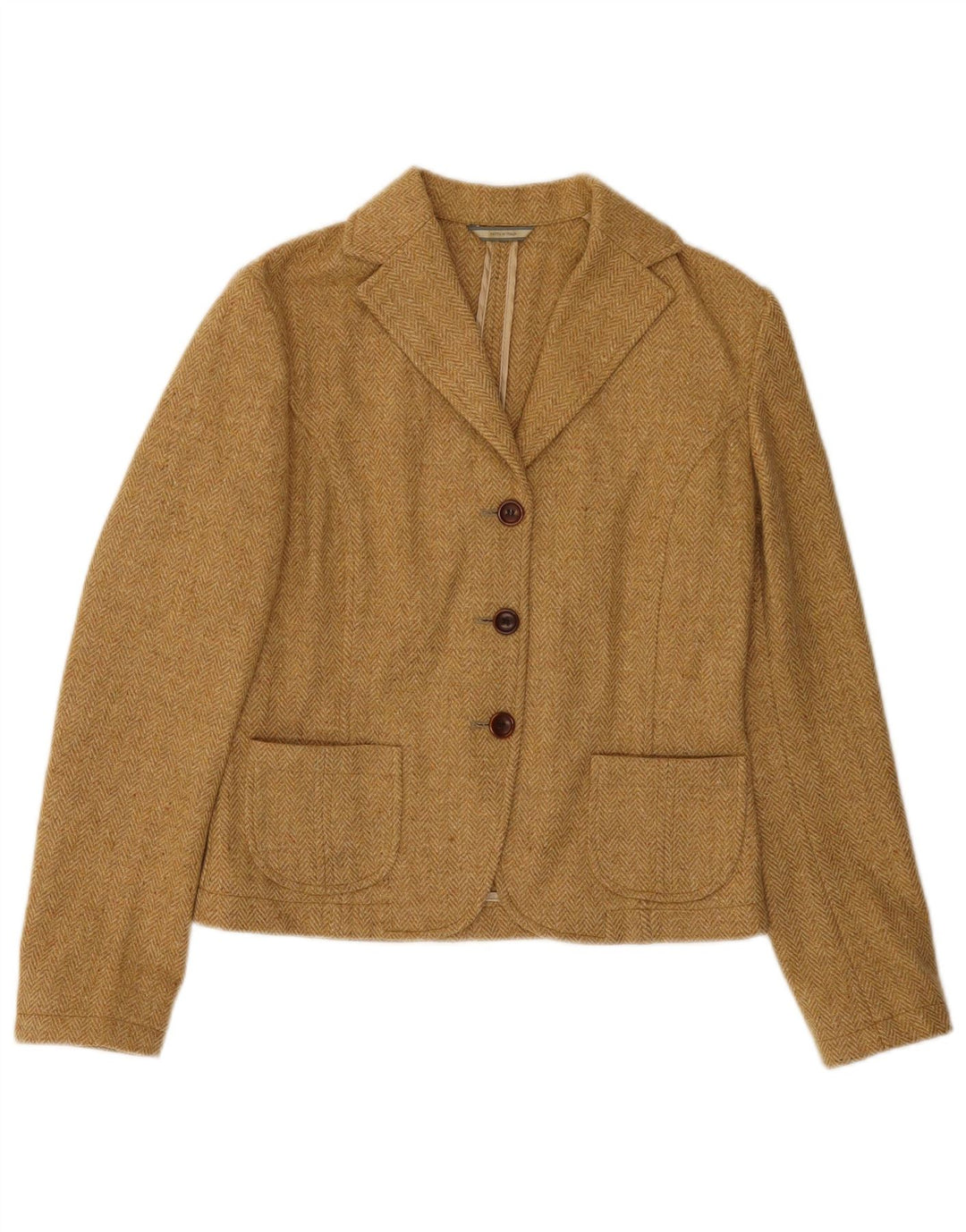 Giacca blazer da donna a 3 bottoni FLANNEL BAY IT 44 Beige medio a spina di pesce