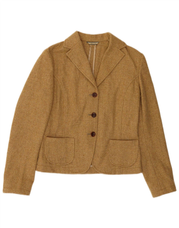 Giacca blazer da donna a 3 bottoni FLANNEL BAY IT 44 Beige medio a spina di pesce