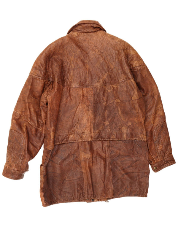 Giacca in pelle vintage da uomo UK 40 grande marrone