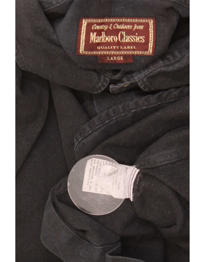 Camicia da uomo Marlboro Classics grande in cotone nero