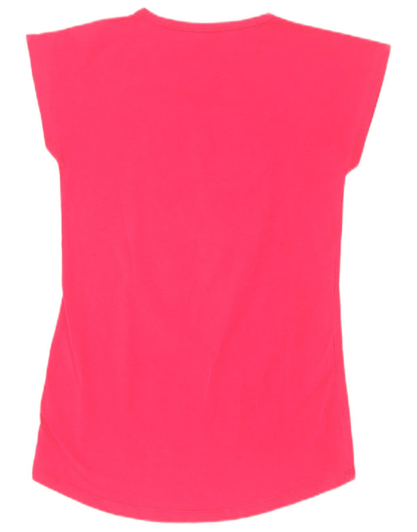 T-shirt grafica da donna Guru Top UK 12 cotone rosa medio