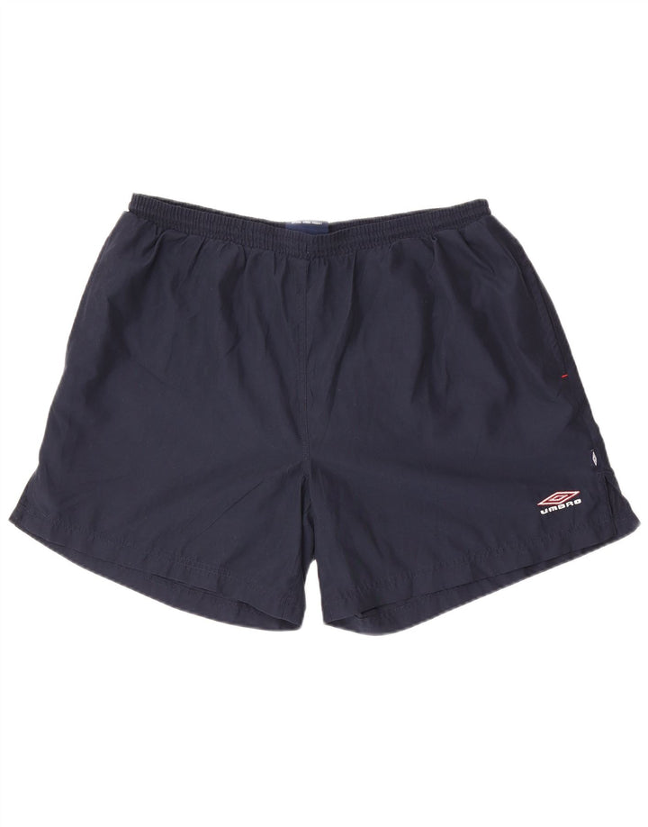 Pantaloncini da bagno da uomo Umbro grandi in poliestere blu navy