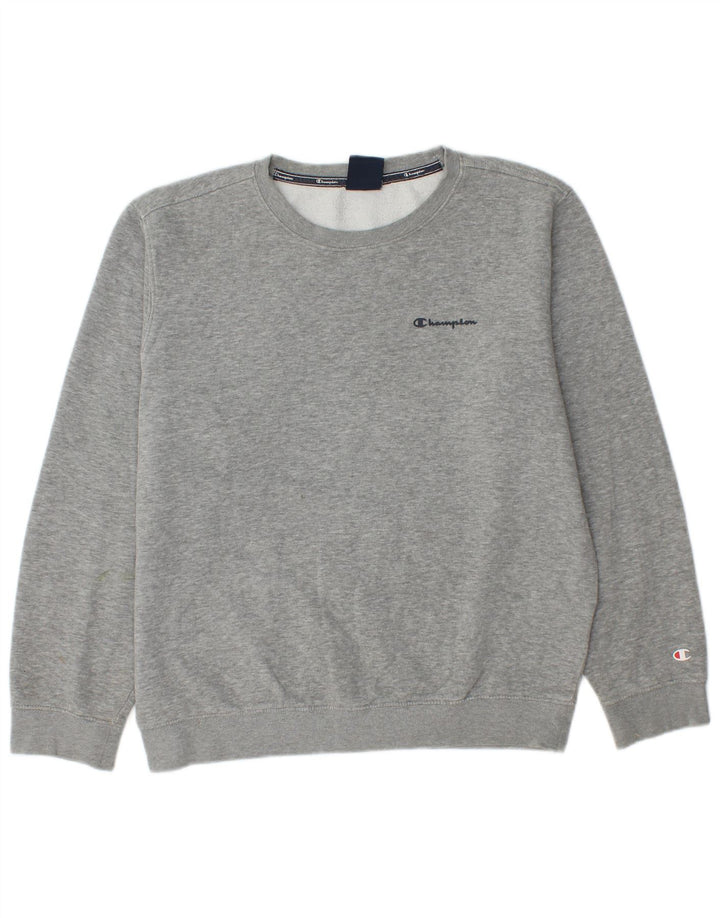 Felpa da uomo CHAMPION Maglione in cotone grigio medio
