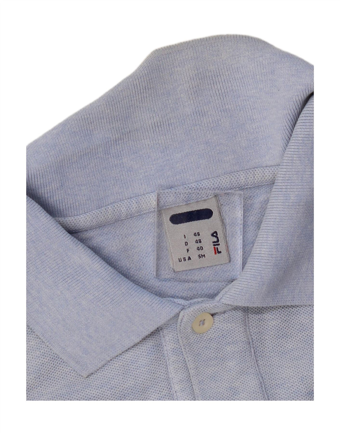 FILA Mens Polo Shirt IT 48 Medium Blue Cotton Vintage Fila and Second-Hand Fila from Messina Hembry 