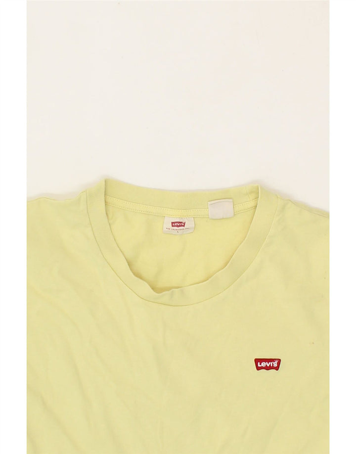 LEVI'S Womens T-Shirt Top UK 14 Large Yellow Cotton Vintage Levi's and Second-Hand Levi's from Messina Hembry 