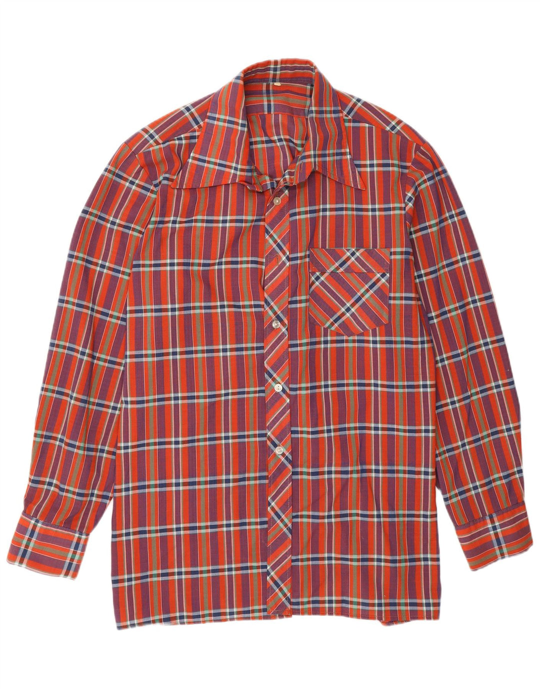 Camicia vintage da uomo a quadri rossi piccoli