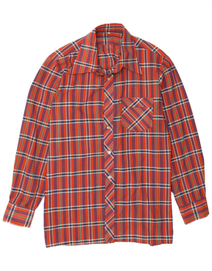 Camicia vintage da uomo a quadri rossi piccoli
