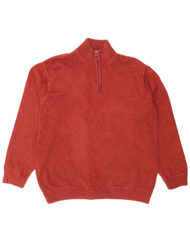 Maglione da uomo con collo con zip Eddie Bauer 2XL cotone marrone