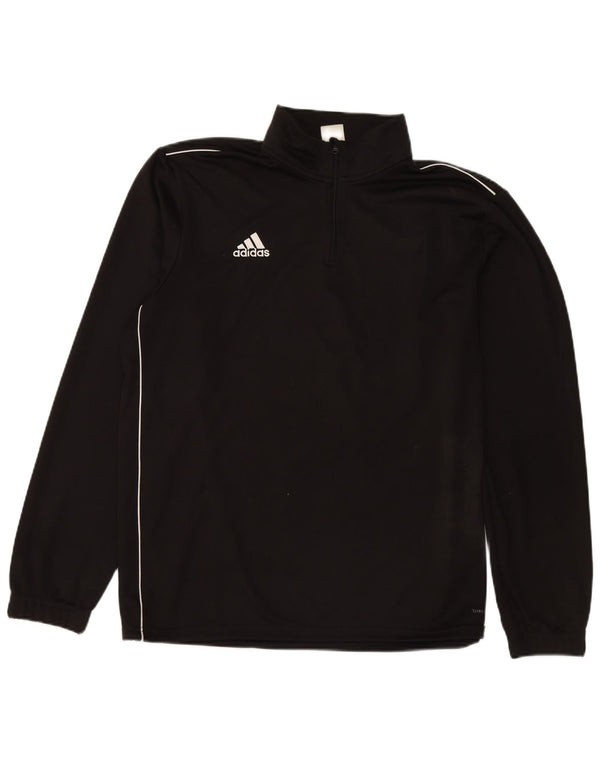 Adidas Mens Climalite Zip Neck Pullover Tracksuit Top XL Black Polyester