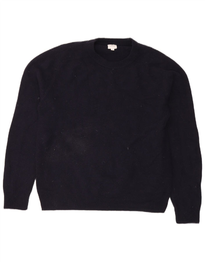 Maglione girocollo da uomo John Lewis, grande, in lana d'agnello blu navy