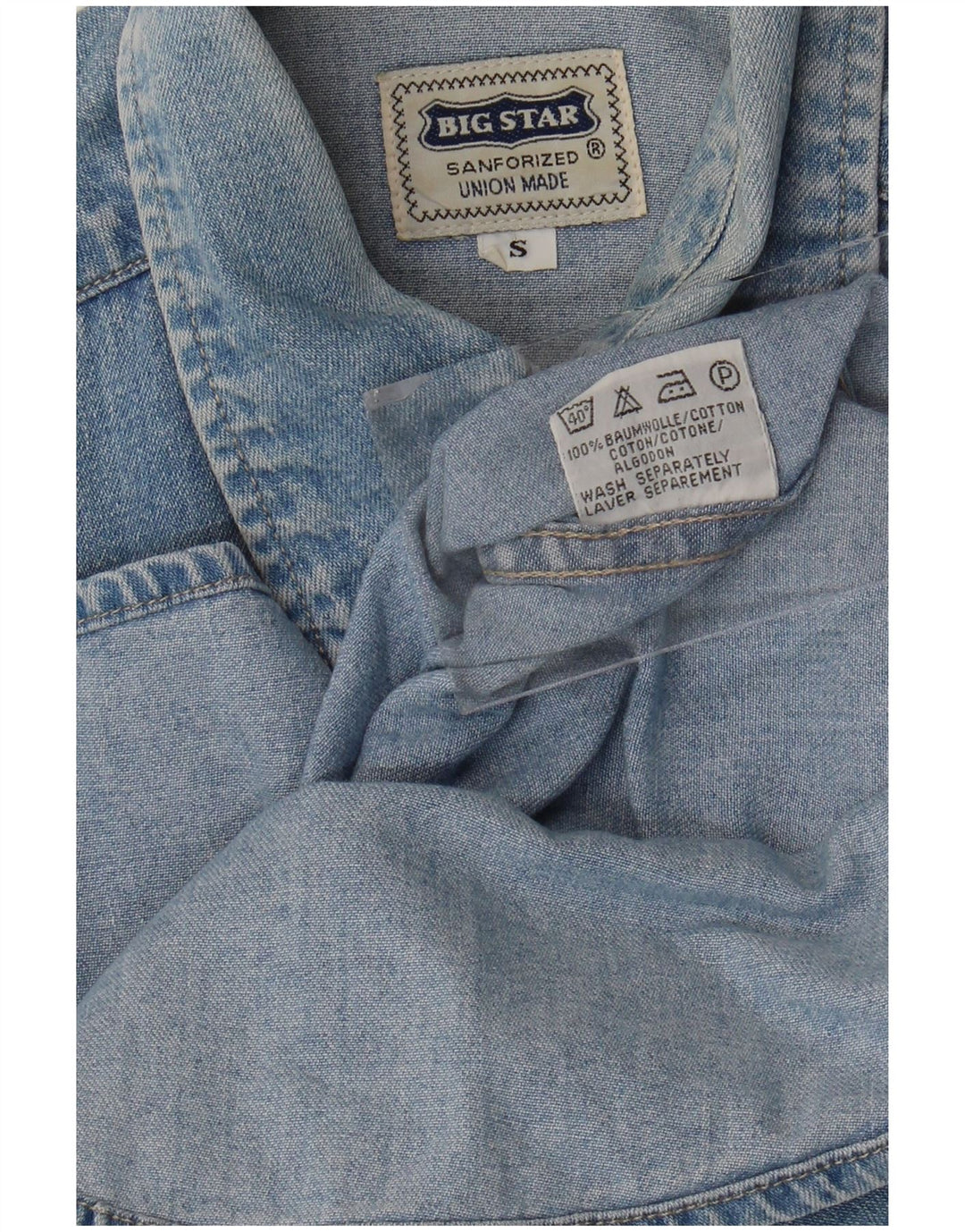 Camicia in denim da uomo Big Star piccola in cotone blu