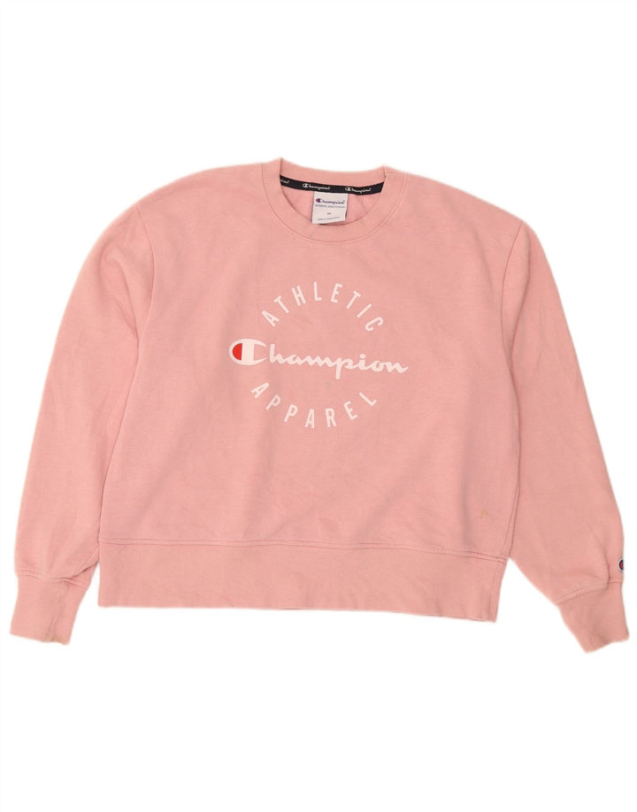 Felpa con grafica da donna Champion UK 14 Cotone rosa medio