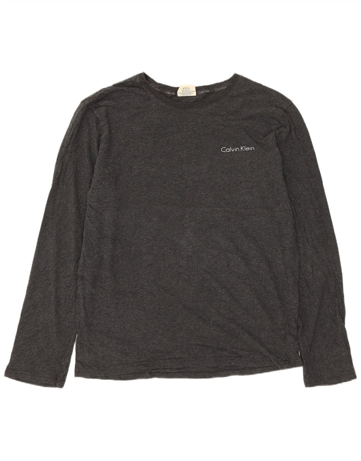 Top da uomo Calvin Klein a maniche lunghe in cotone grigio medio