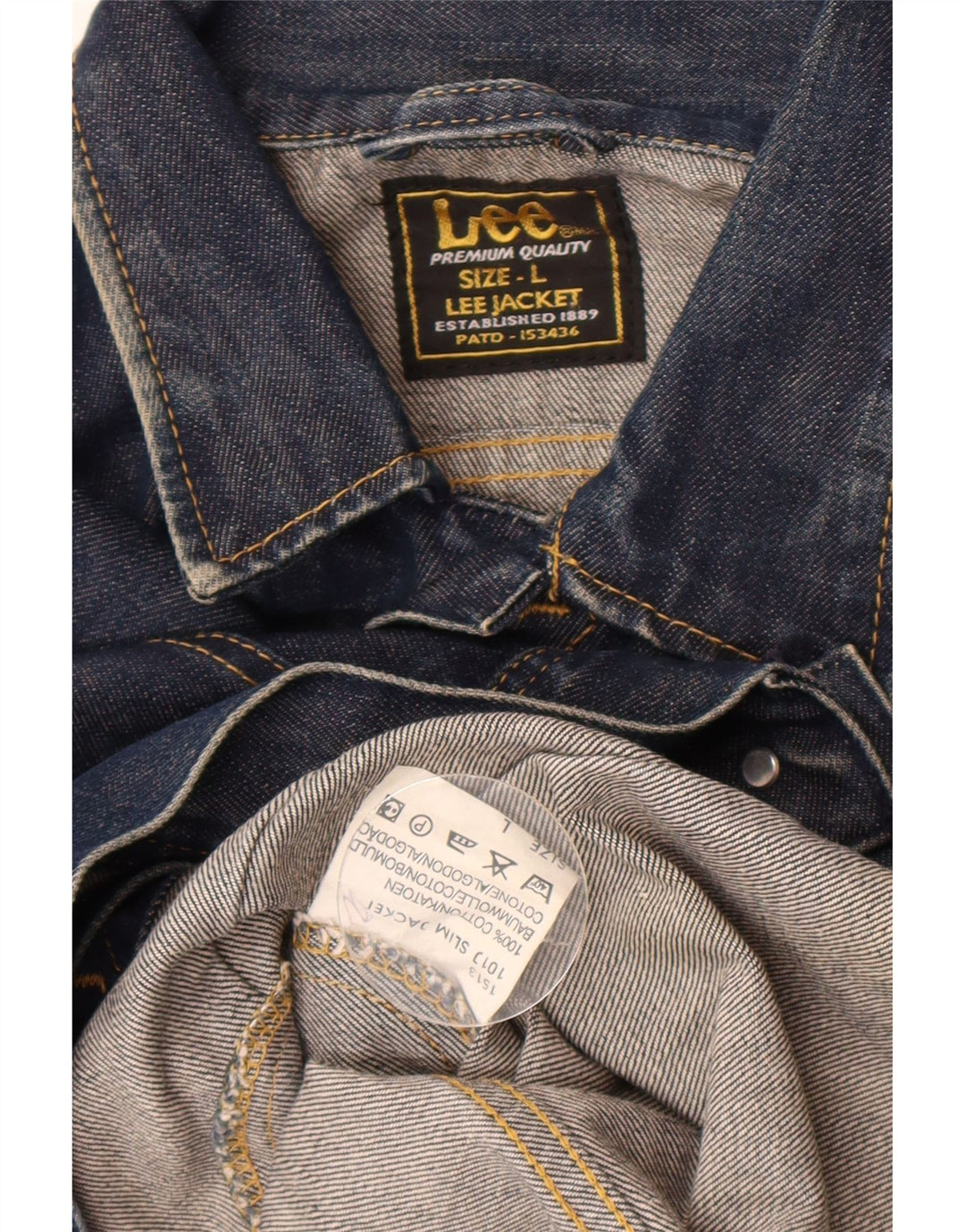 Giacca di jeans da uomo Lee UK 40 grande cotone blu navy
