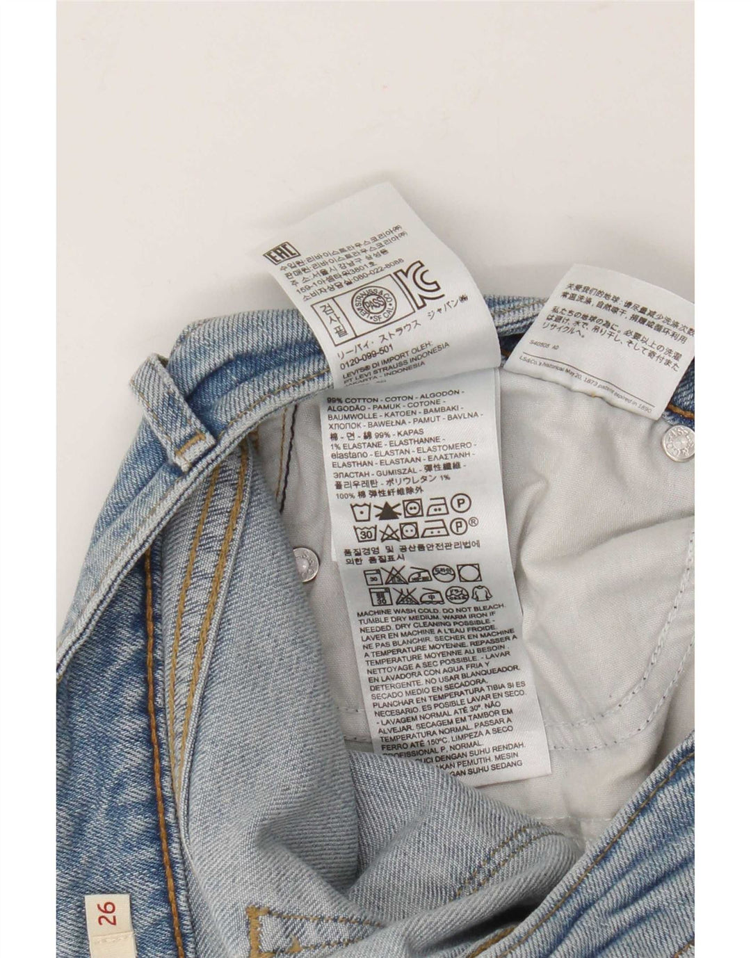 Jeans dritti Levi's 714 da donna W26 L30 cotone blu