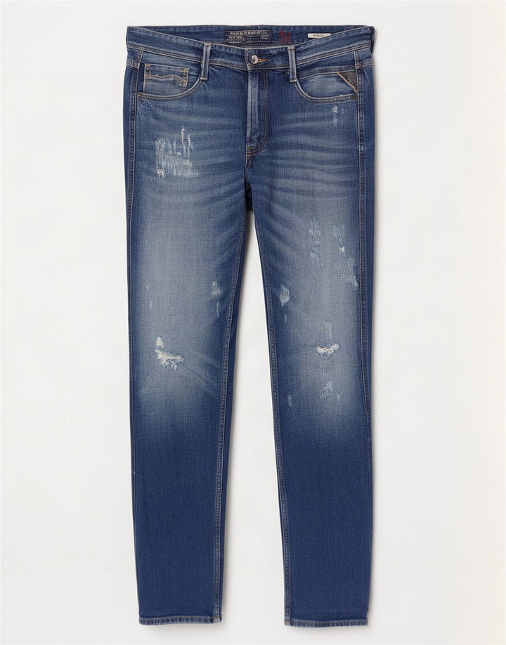 Replay Jeans slim effetto consumato Anbass da uomo W34 L33 Blu