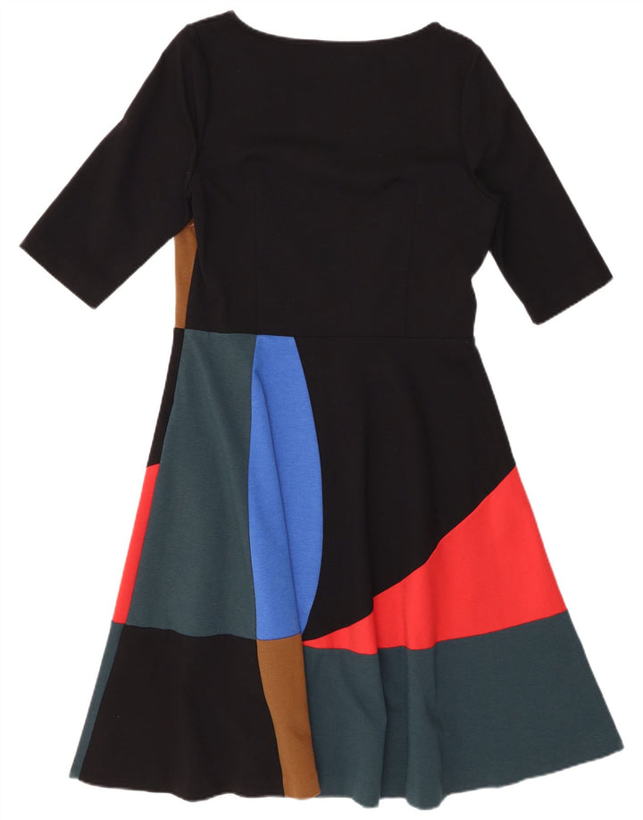BODEN Abito a trapezio da donna UK 14 Grande cotone color block multicolore