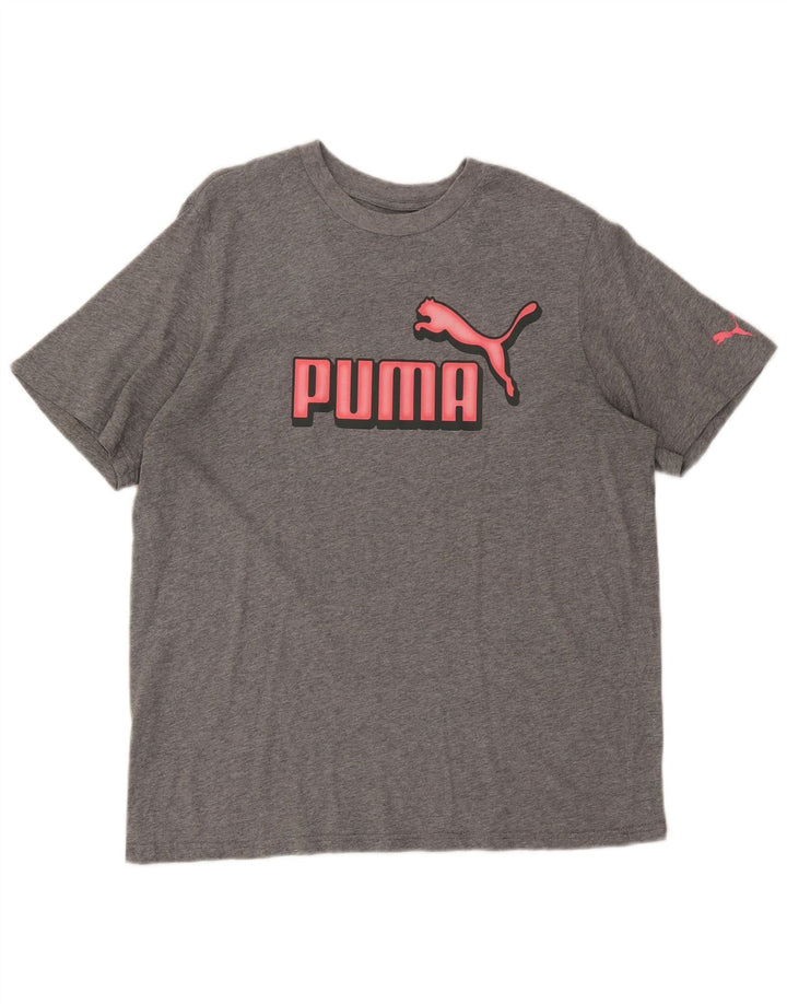 PUMA Mens Graphic T-Shirt Top Large Grey