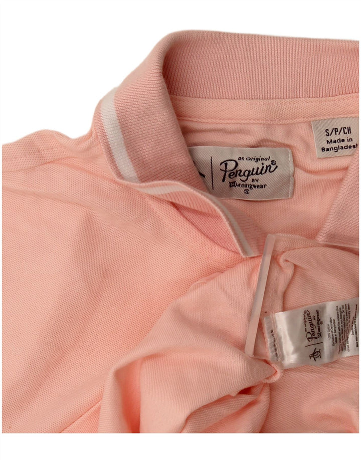 Polo da uomo Pinguino piccola in cotone a righe rosa