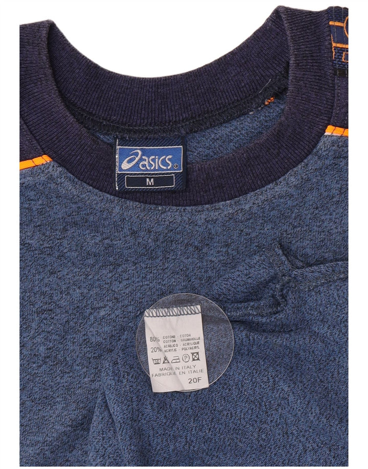 T-shirt grafica da uomo Asics Top in cotone color block medio blu navy