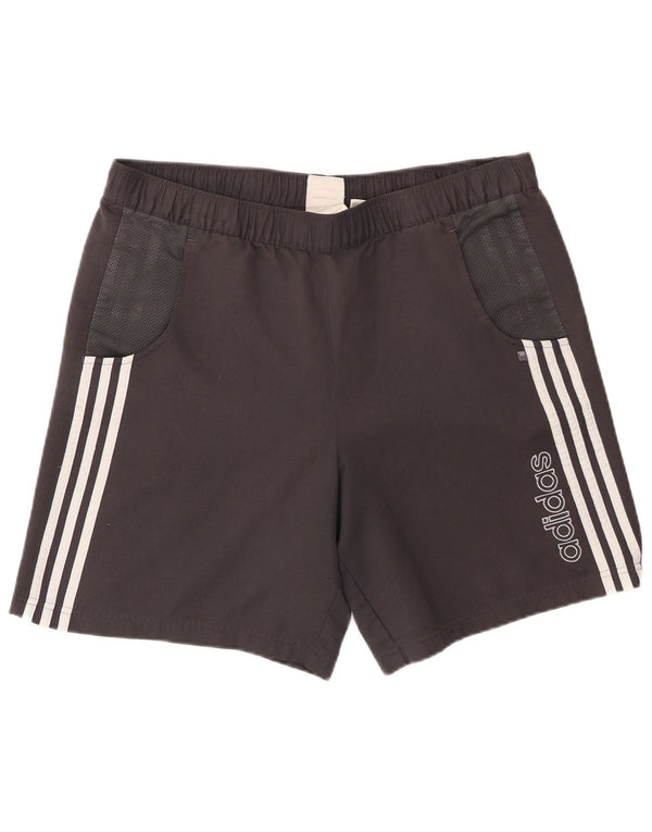 Pantaloncini sportivi grafici da uomo Adidas grandi in poliestere nero