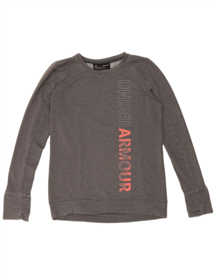 Felpa da donna Under Armour con grafica ampia e vestibilità ampia, UK 14, grigio medio