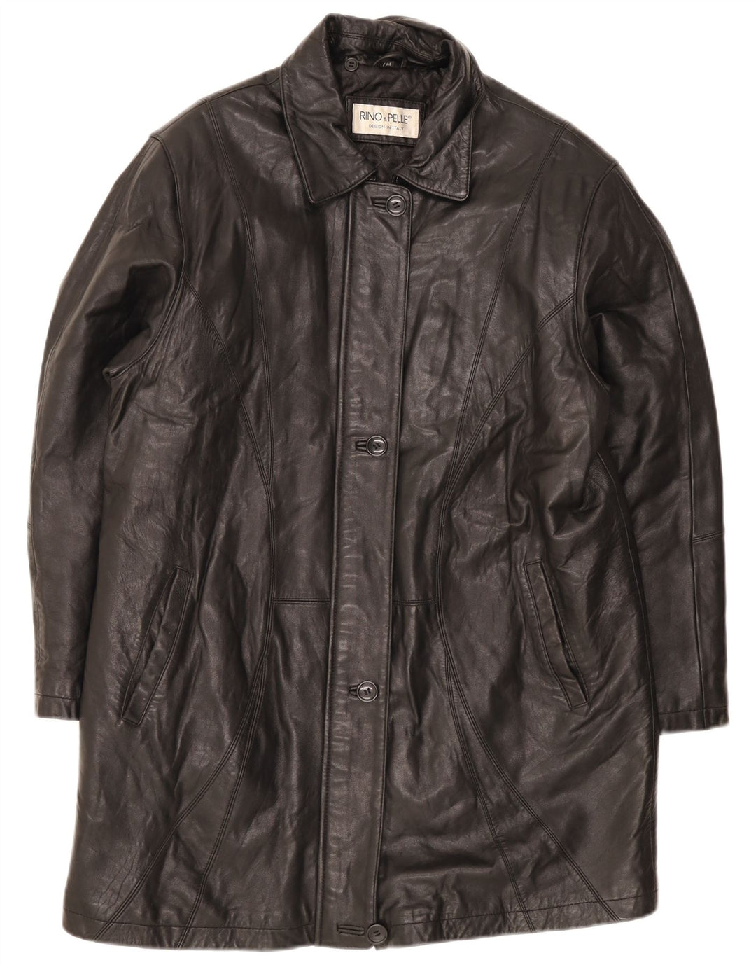Cappotto Oversize in Pelle da Donna Rino & Pelle IT 44 Medio Nero